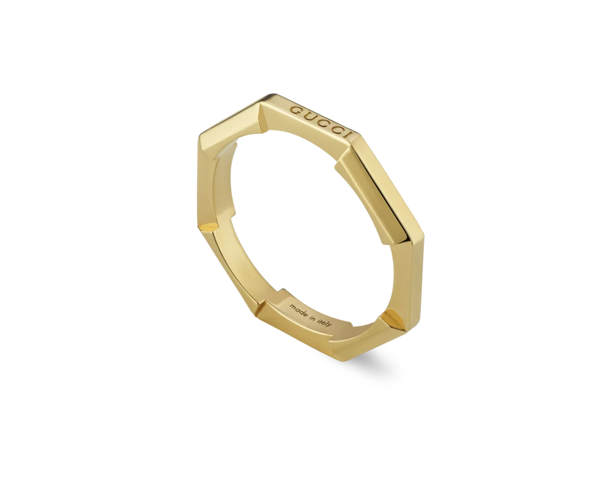 送税込】グッチ GUCCI LINK TO LOVE ミラーリング 662194002 #7 Gucci 18k Rose Gold Gucci Link to Love Mirrored Ring Size